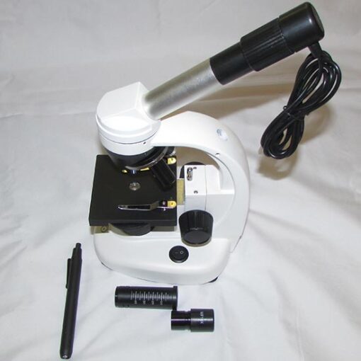 نمای نحوه اتصال دوربین دیجیتال 0.7 مگاپیکسلی به میکروسکوپ دانش آموزی XSP44