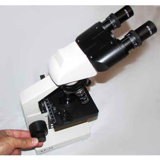 سیستم فوکوس دو مرحله ای میکروسکوپ 1600 برابر بیولوژی دو چشمی مدل Ke-20