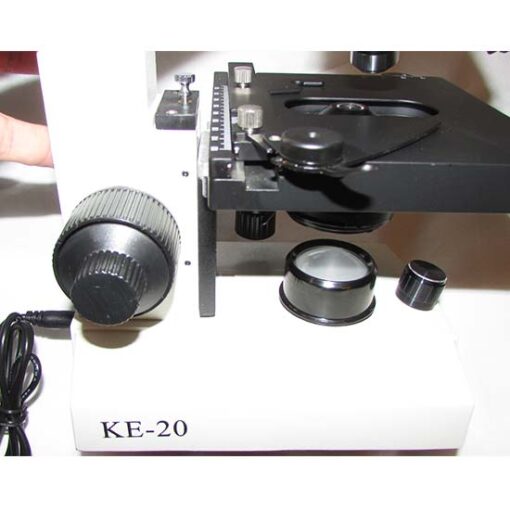 نمای لامپ ال ایی دی میکروسکوپ 1600 برابر بیولوژی دو چشمی مدل Ke-20