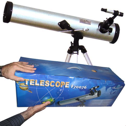 مشاهده ابعاد بسته بندی تلسکوپ آینه ای 76700 یا تلسکوپ انعکاسی 76700